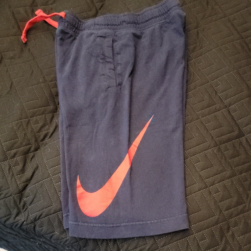Nike Kids Shorts in Navy with Bright Red Logo